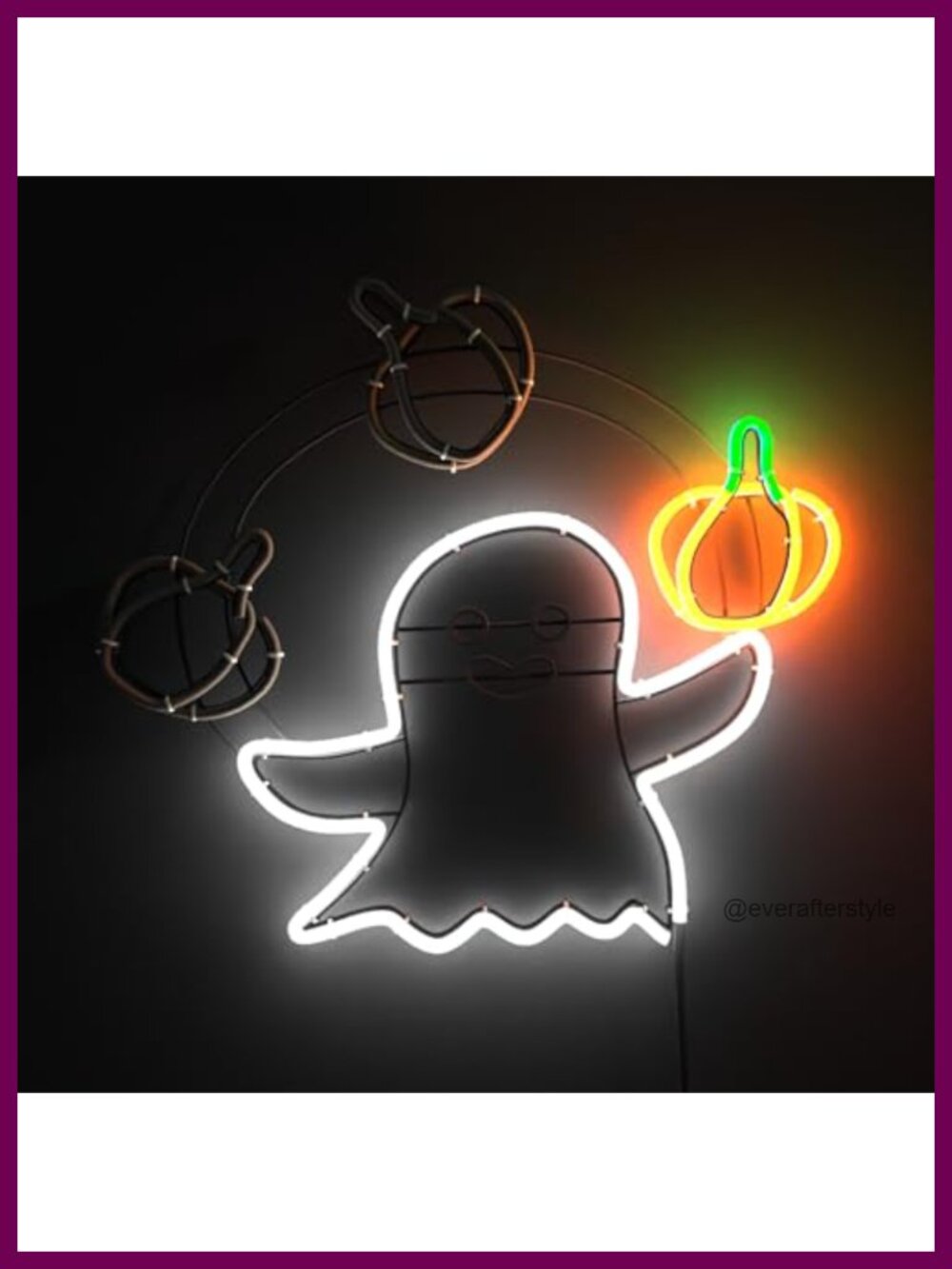 LED Neon Sign Ghost Pumpkin Wall Decor Light Halloween Remote Timer